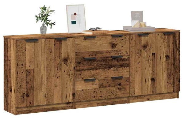 Příborníky 3 ks old wood 60 x 30 x 70 cm kompozitní dřevo 3329225