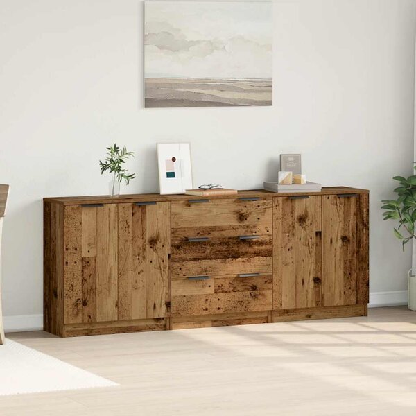 Příborníky 3 ks old wood 60 x 30 x 70 cm kompozitní dřevo 3329225