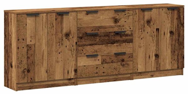 Příborníky 3 ks old wood 60 x 30 x 70 cm kompozitní dřevo 3329225