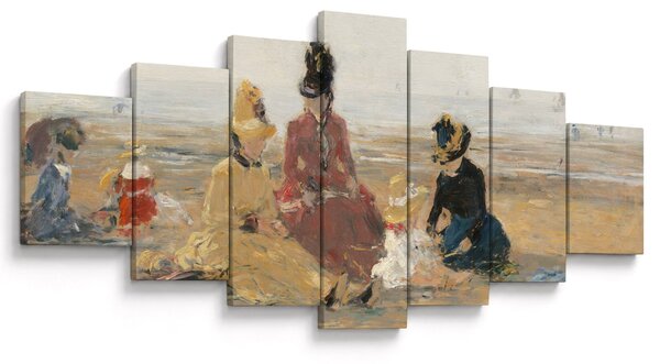 Obraz - Eugène Boudin, On the Beach, Trouville, reprodukce (210x100 cm)