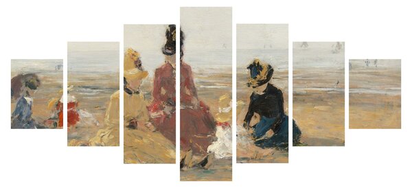 Obraz - Eugène Boudin, On the Beach, Trouville, reprodukce (210x100 cm)