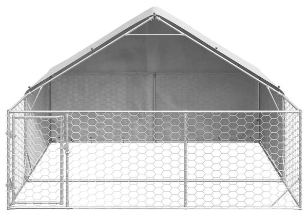 Venkovní psí kotec s výběhem 3x3x1,9 m pozinkovaná ocel 3329240