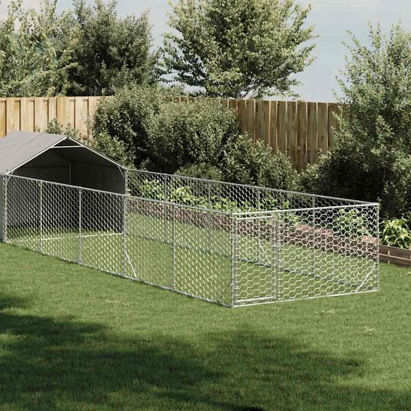 Venkovní psí kotec s výběhem 8x2x1,5 m pozinkovaná ocel 3329239