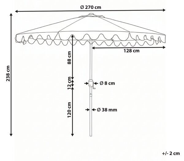 Slunečník 270 cm ISOLOTTO Béžová