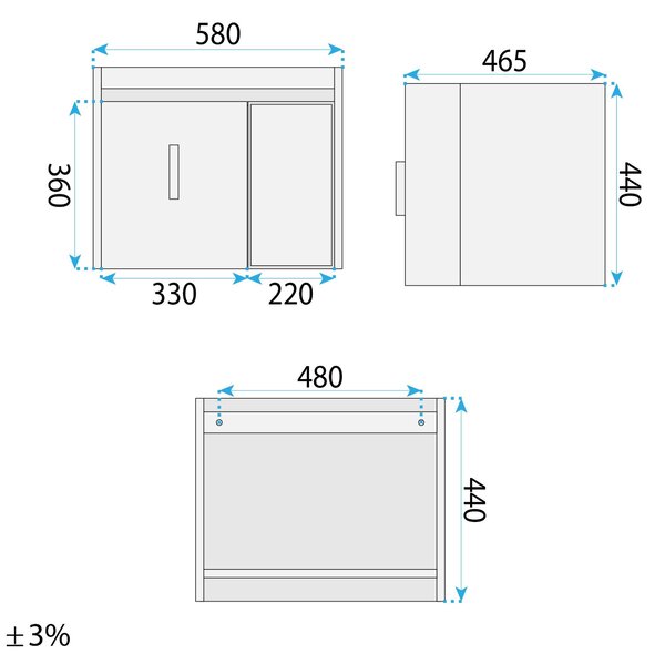 Sada koupelnového nábytku s umyvadlem Paris 60cm White