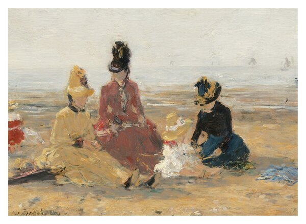 Obraz - Eugène Boudin, On the Beach, Trouville, reprodukce (70x50 cm)