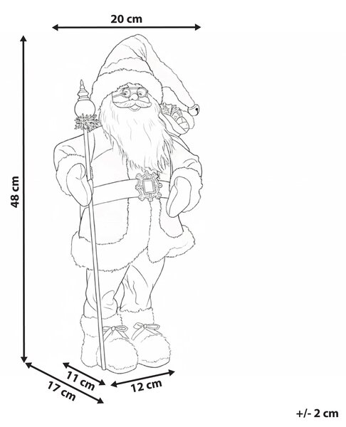 Vánoční dekorace NELAUG Santa Claus 48 cm Stříbrná