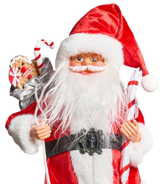 Vánoční dekorace ORMSAVATNET Santa Claus 45 cm Červená