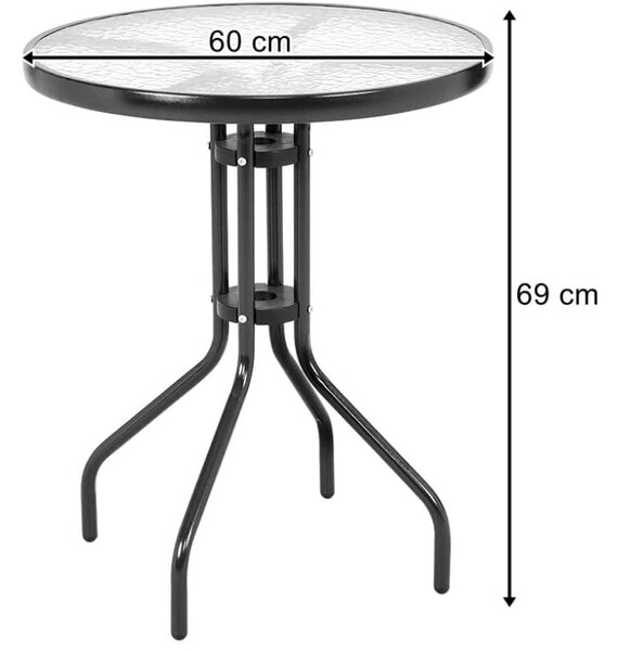 Zahradní set TREGO ISLAND - 2 židle a kulatý stůl ø 60 cm, bílá