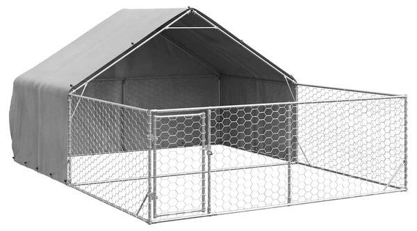 Venkovní psí kotec s výběhem 5x3x1,9 m pozinkovaná ocel 3329243