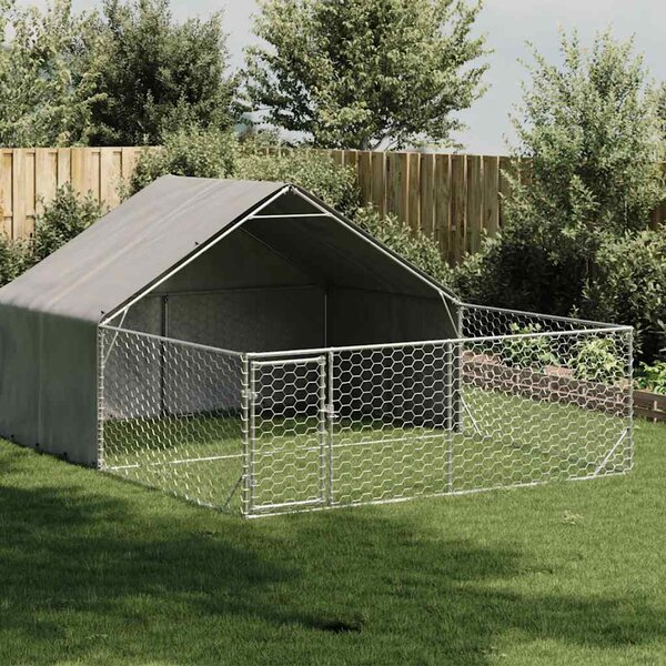 Venkovní psí kotec s výběhem 5x3x1,9 m pozinkovaná ocel 3329243