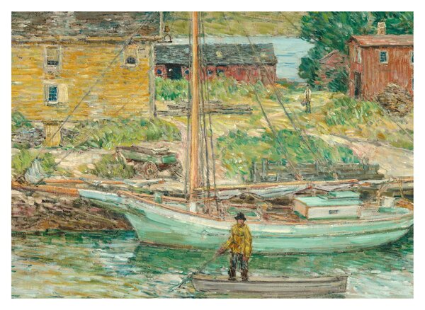 Obraz - Childe Hassam, Oyster Sloop, Cos Cob, reprodukce (70x50 cm)