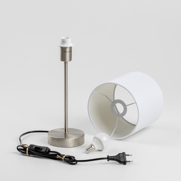 LED Stolní lampa 1xE14/5W/230V bílá/matný chrom