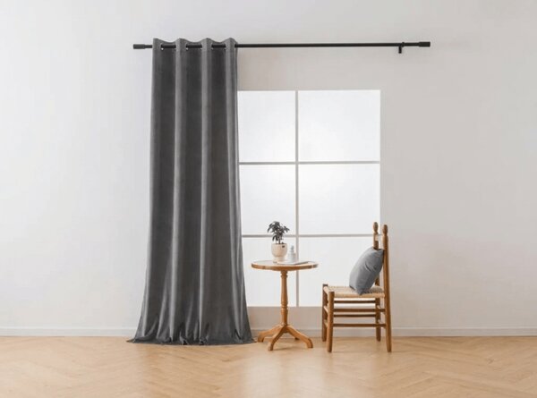 Zatemňovací závěs DREAM VELVET 140x250 cm, tmavě šedý Zavěšení: Kovové kroužky