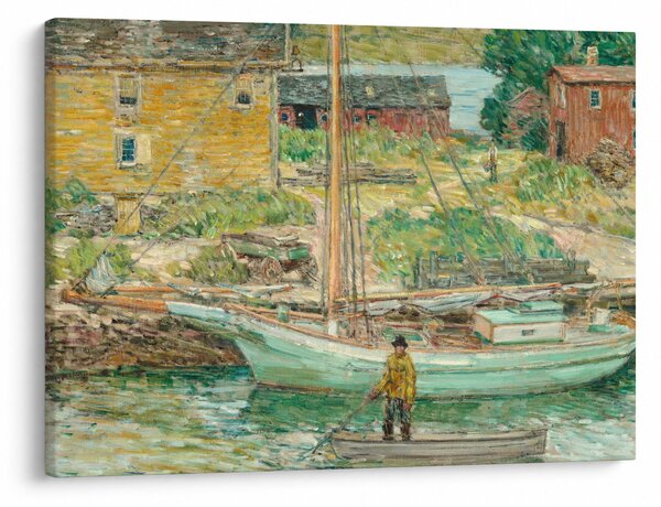 Obraz - Childe Hassam, Oyster Sloop, Cos Cob, reprodukce (70x50 cm)