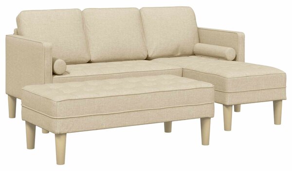 Set pohovek 2 ks Krémová Polyester 3329258