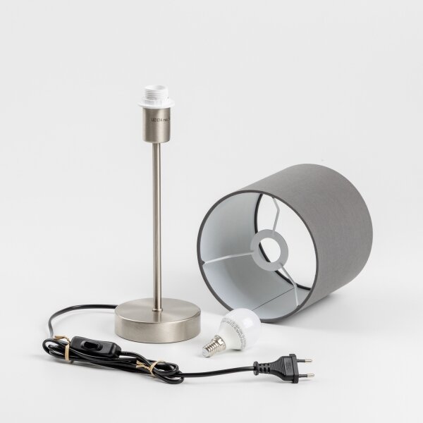 LED Stolní lampa 1xE14/5W/230V šedá/matný chrom