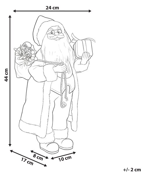 Vánoční dekorace RAMVATN Santa Claus 44 cm Červená