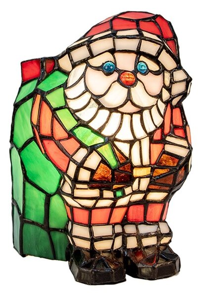 Stolní Tiffany lampa Santa Claus - 17*11*22 cm / E14/max. 1x25W - Clayre & Eef