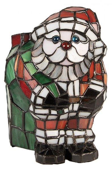 Stolní Tiffany lampa Santa Claus - 17*11*22 cm / E14/max. 1x25W - Clayre & Eef