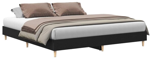 Rám postele Černý dub 203 x 203 x 25 cm Kompozitní dřevo 3329278