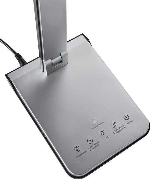 LED stolní lampa PICTOR se stmívačem Stříbrná