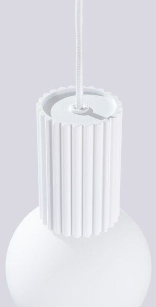 Sollux SL.1709 - Lustr na lanku HALO 1xG9/8W/230V pr. 12 cm bílá