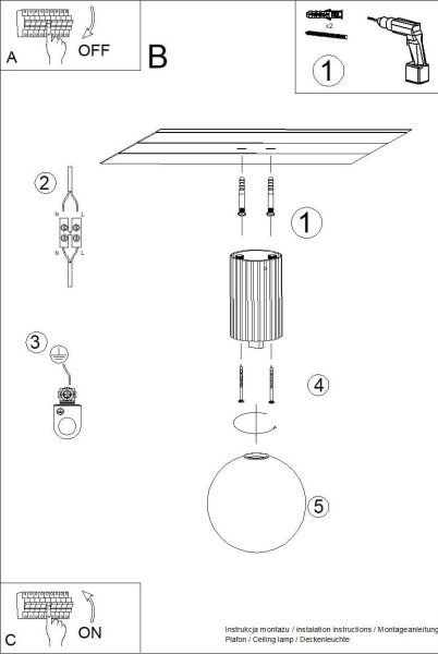 Sollux SL.1713 - Koupelnové stropní svítidlo HALO 1xG9/8W/230V IP44 černá