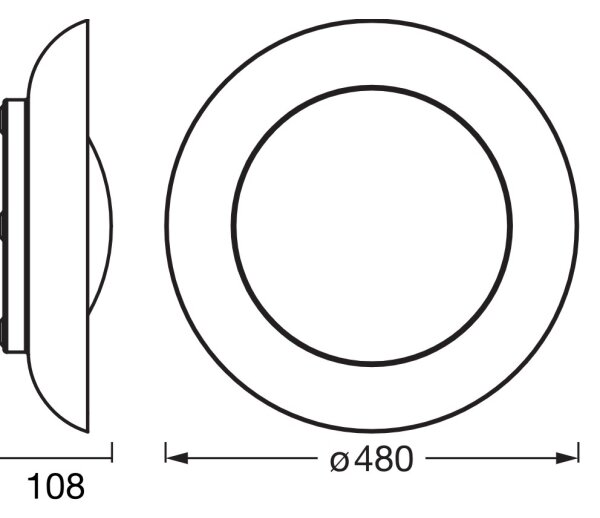 Osram - LED Stm stropní svítidlo ORBIS PLATE LED/45W/230V pr.48cm zelená/černá