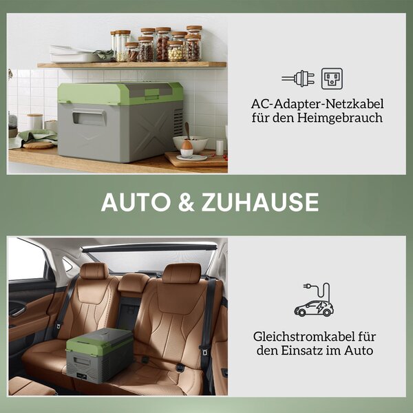 Outsunny 16,3 litrový kompresorový chladič elektrický chladič s funkcí ECO Mode, mraznička, termoska, mini lednička 12/220 Voltů pro zásuvku automobil