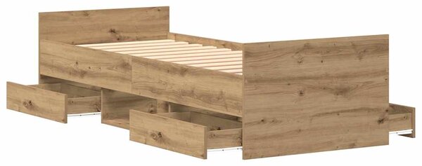 Rám postele Artisanový dub 193 x 78 x 50 cm Kompozitní dřevo 3329307