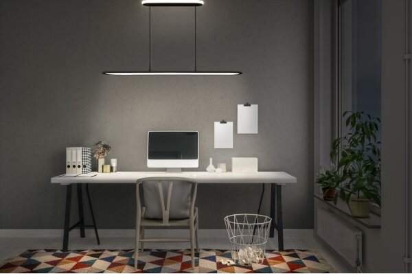 Osram-LED Stmívatelný lustr na lanku OFFICE LINE LED/57W/230V 4000K 100 cm černá