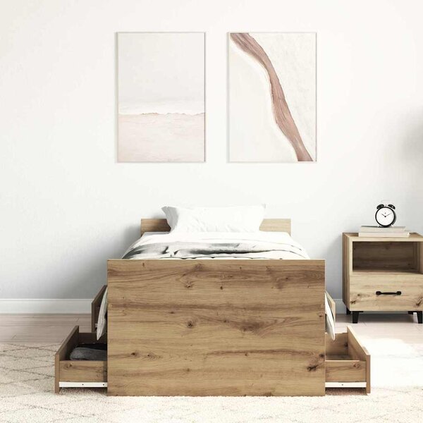 Rám postele Artisanový dub 193 x 78 x 50 cm Kompozitní dřevo 3329307