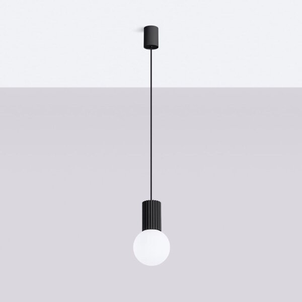 Sollux SL.1714 - Lustr na lanku HALO 1xG9/8W/230V pr. 12 cm černá
