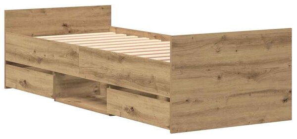 Rám postele Artisanový dub 193 x 78 x 50 cm Kompozitní dřevo 3329307
