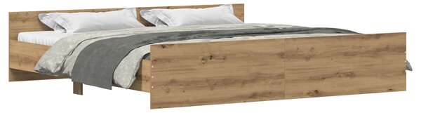 Rám postele Artisanový dub 203 x 203 x 50 cm Kompozitní dřevo 3329304