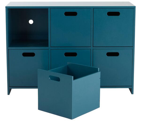 Jotex Tmavě modrá lakovaná komoda MONTI 100 x 35 cm