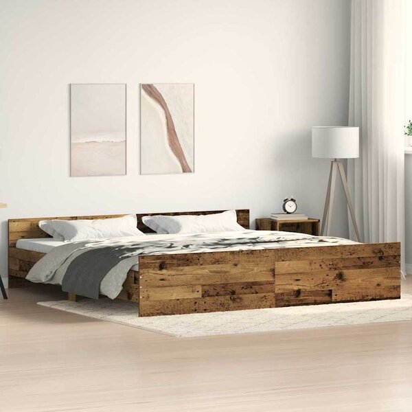 Rám postele Staré dřevo 203 x 203 x 50 cm Kompozitní dřevo 3329303