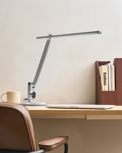 LED stolní lampa CETUS se stmívačem Stříbrná