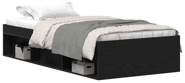 Rám postele bez matrace černý dub 75x190 cm kompozitní dřevo 3329311