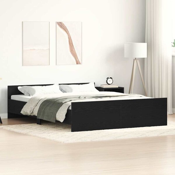 Rám postele bez matrace černý dub 150x200 cm kompozitní dřevo 3329320