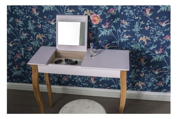 Bílý toaletní stolek se zrcadlem Ragaba Dressing Table, délka 85 cm
