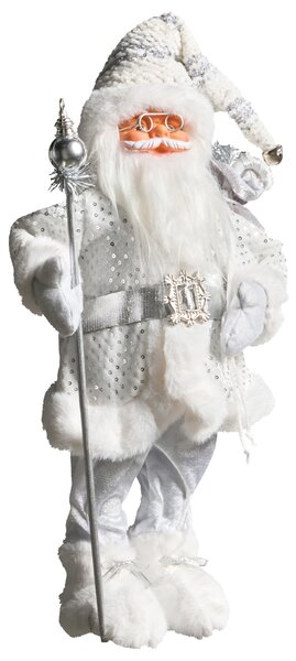Vánoční dekorace NELAUG Santa Claus 48 cm Stříbrná