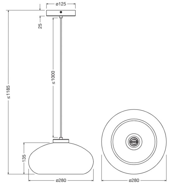 Osram - Lustr na lanku DECOR SMOKE 1xE27/12W/230V pr. 28 cm černá/kouřová šedá