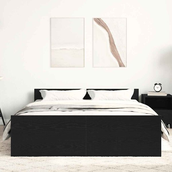 Rám postele bez matrace černý dub 120x190 cm kompozitní dřevo 3329323