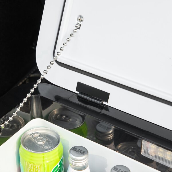 Outsunny Přenosný Elektrický Chladicí Box 18L 12/24V až do -20°C Lednice a Kompresorový Mrazák pro Auto s LED Světlem a Skládacími Rukojeťmi Nízká Spo