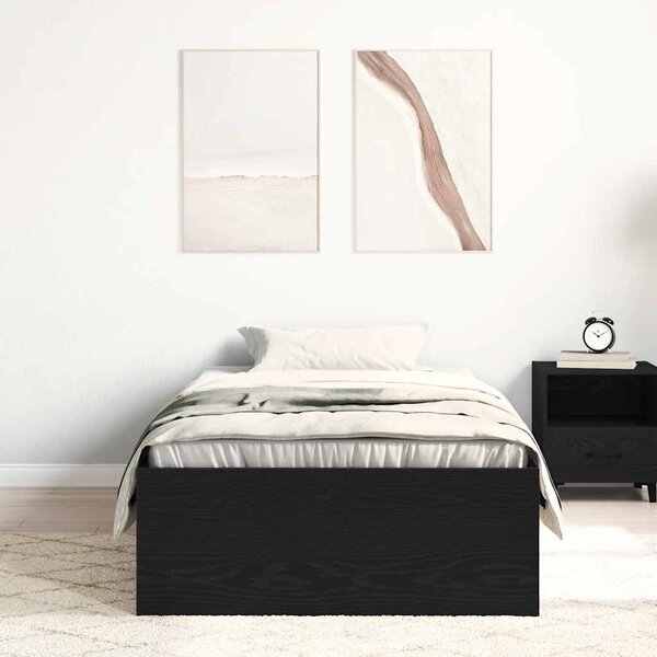 Rám postele bez matrace černý dub 75x190 cm kompozitní dřevo 3329311