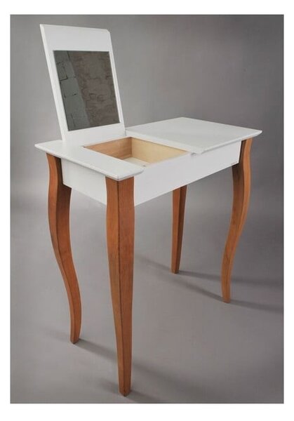 Bílý toaletní stolek se zrcadlem Ragaba Dressing Table, délka 85 cm