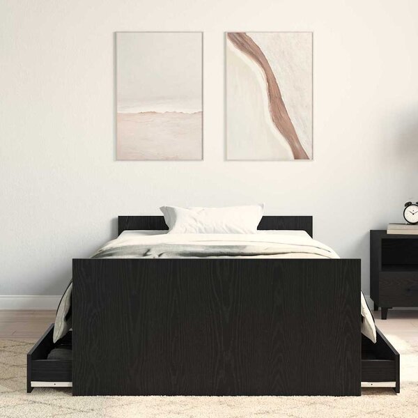 Rám postele Černý dub 193 x 93 x 50 cm Kompozitní dřevo 3329328