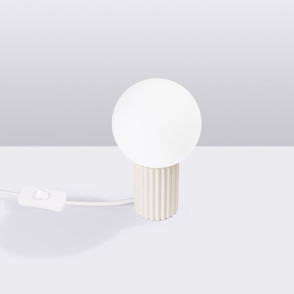 Sollux SL.1721 - Stolní lampa HALO 1xG9/8W/230V pr. 12 cm krémová